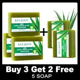 KYLIEFIT Natural Aloe Vera Soap Bar- Face, Hand, and Body Wash - Cleansing & Moisturizing, Anti Spots, Smooth Skin, 200g /7 oz (Smell: Buy 3 Get 2 Free)