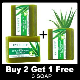 KYLIEFIT Natural Aloe Vera Soap Bar- Face, Hand, and Body Wash - Cleansing & Moisturizing, Anti Spots, Smooth Skin, 200g /7 oz (Smell: Buy 2 Get 1 Free)